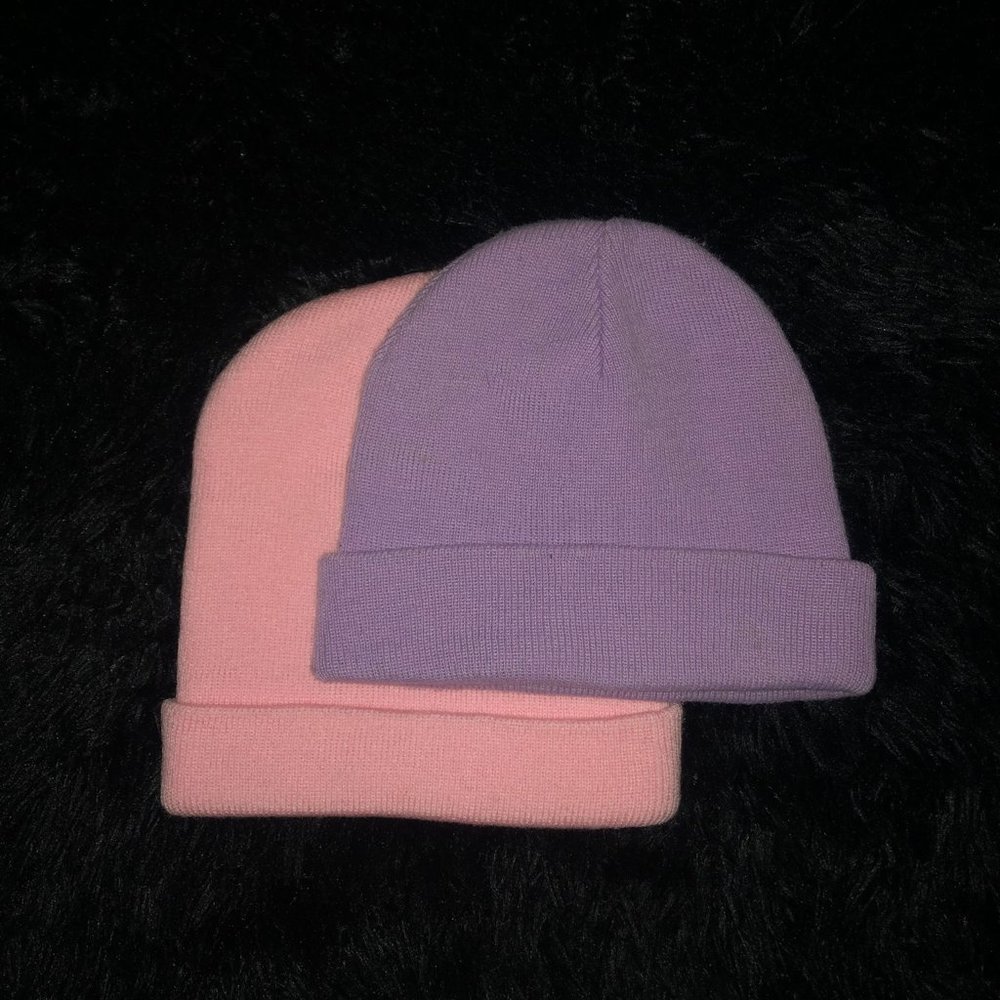 Basic Beanie Hat Bundle Pink Purple - Adult O/S - NWOT